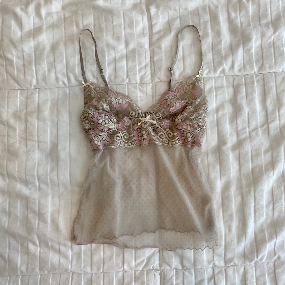 Vintage Lace Lingerie Style Tank Top